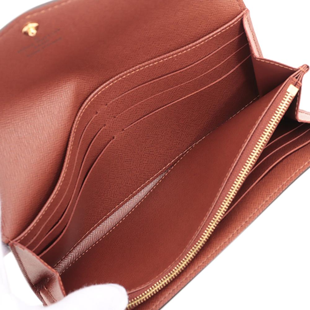 Louis Vuitton AB Louis Vuitton Brown Monogram Canvas Fabric Monogram Portefeuille Sarah Wallet France
