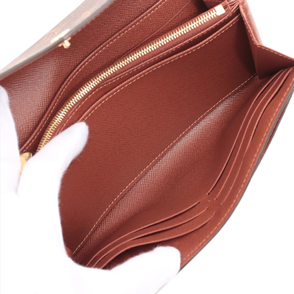 Louis Vuitton AB Louis Vuitton Brown Monogram Canvas Fabric Monogram Portefeuille Sarah Wallet France