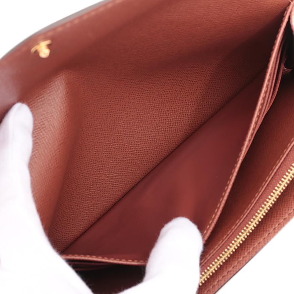 Louis Vuitton AB Louis Vuitton Brown Monogram Canvas Fabric Monogram Portefeuille Sarah Wallet France