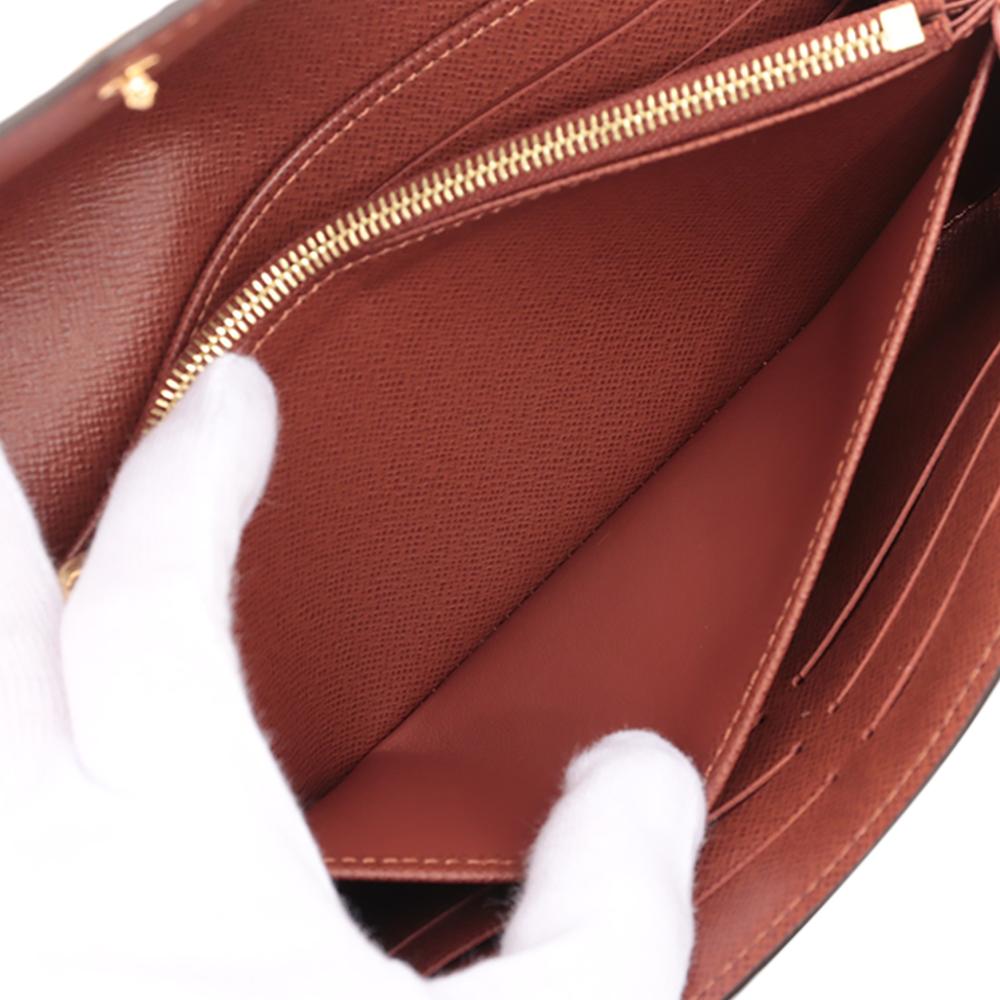 Louis Vuitton AB Louis Vuitton Brown Monogram Canvas Fabric Monogram Portefeuille Sarah Wallet France