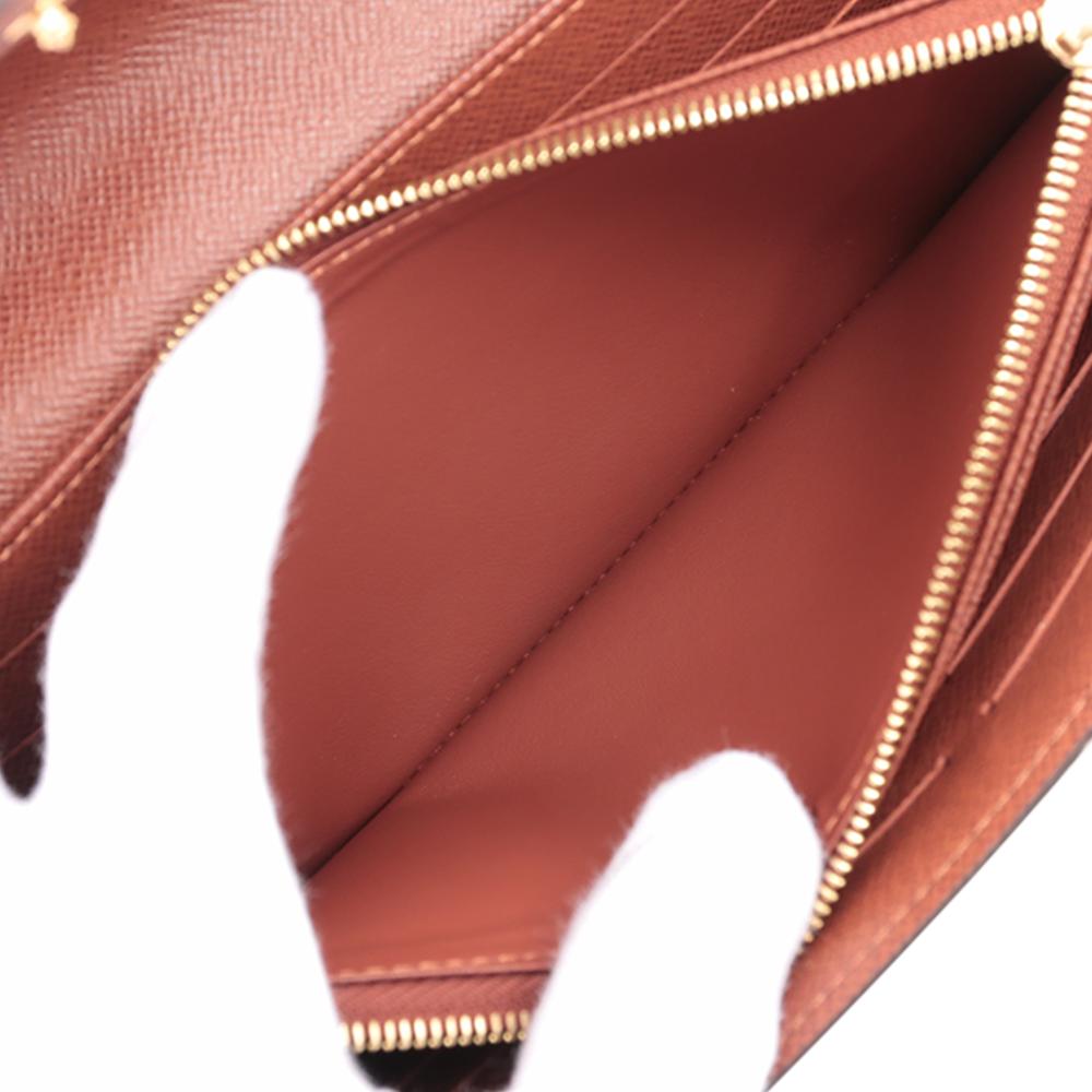 Louis Vuitton AB Louis Vuitton Brown Monogram Canvas Fabric Monogram Portefeuille Sarah Wallet France