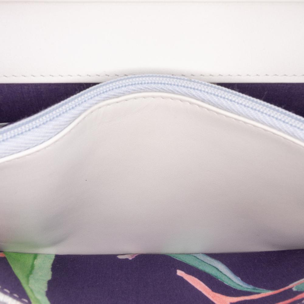 Chanel AB Chanel White Canvas Fabric CC Quilted Jungle Jeans Wallet on Chain Italy