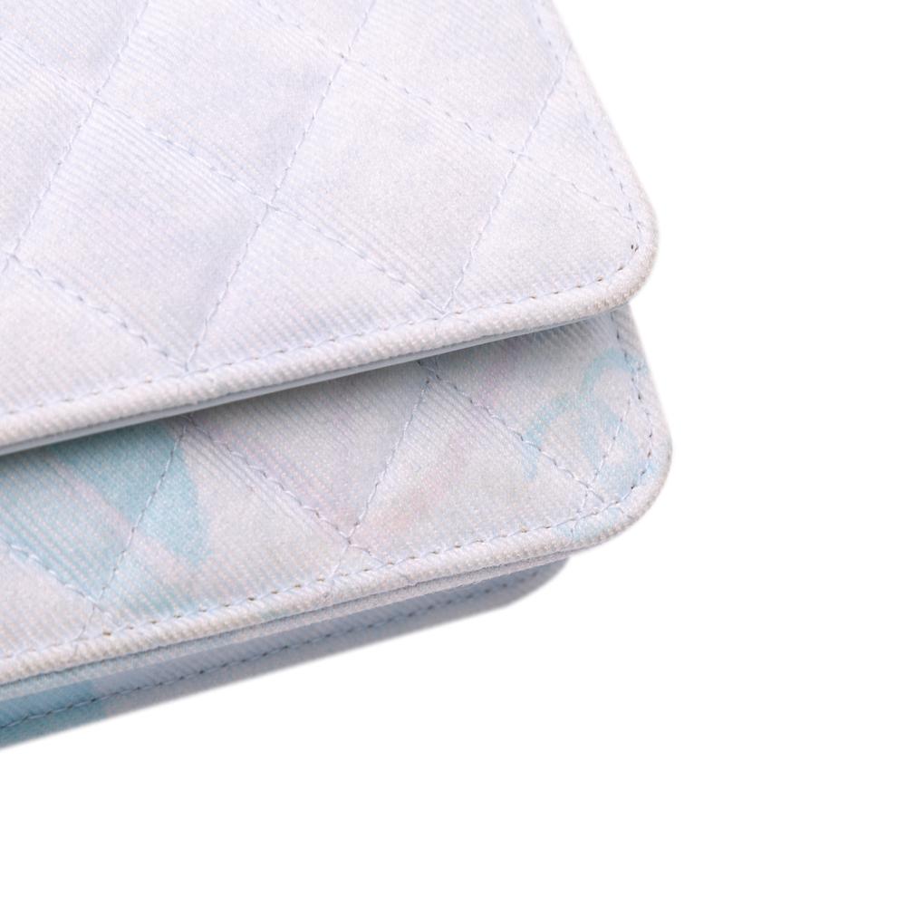 Chanel AB Chanel White Canvas Fabric CC Quilted Jungle Jeans Wallet on Chain Italy