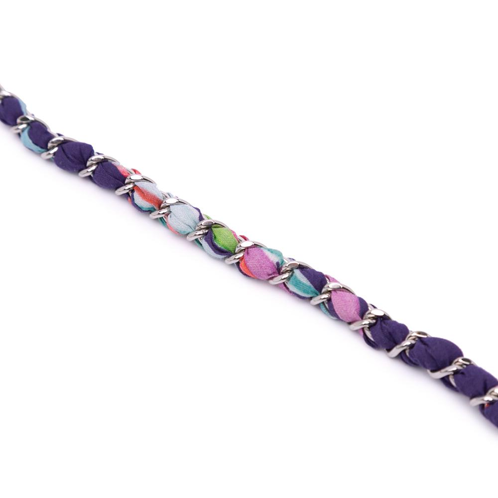 Chanel AB Chanel White Canvas Fabric CC Quilted Jungle Jeans Wallet on Chain Italy