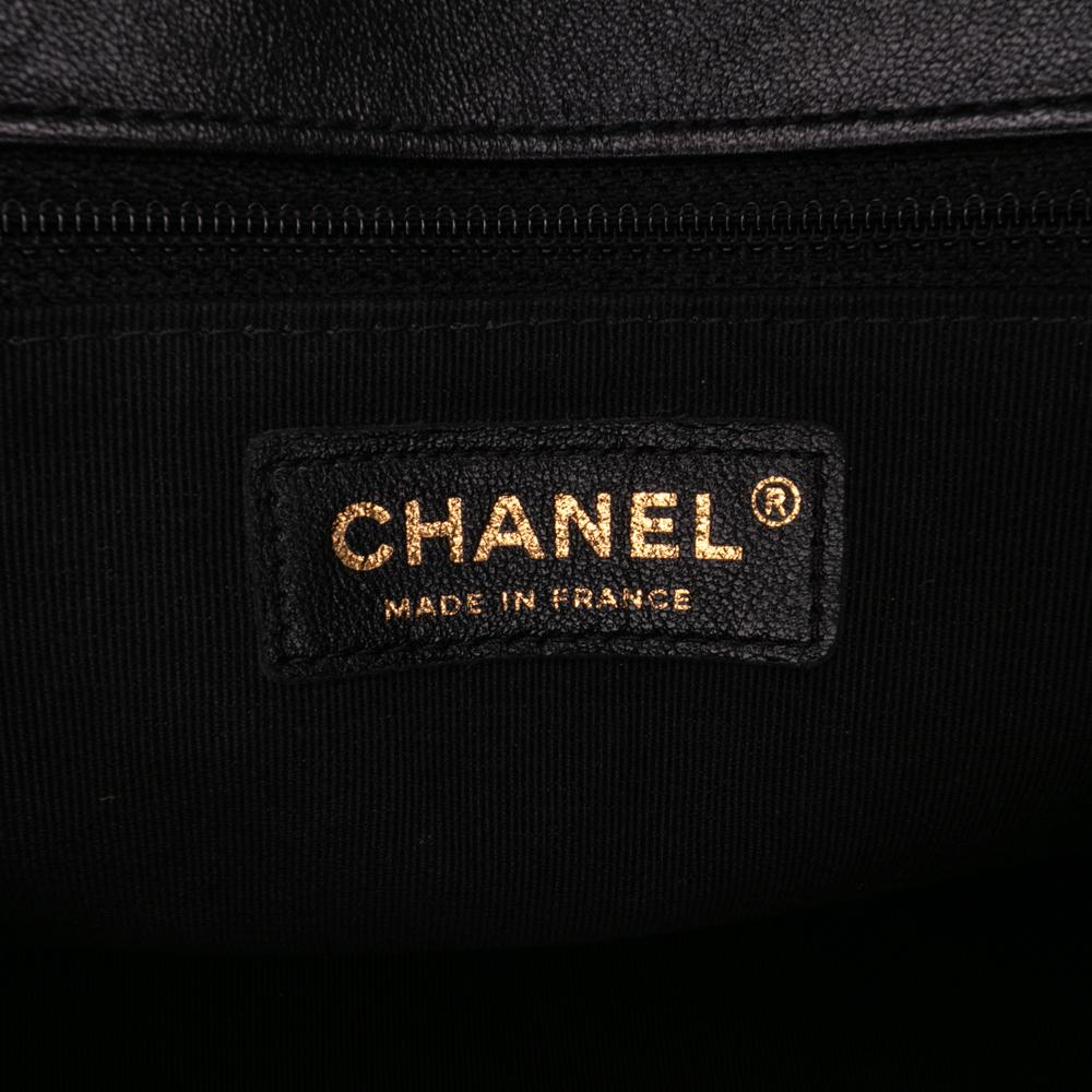 Chanel AB Chanel Black Lambskin Leather Leather Mini Square Quilted Lambskin Bijoux Logo Chain Flap France