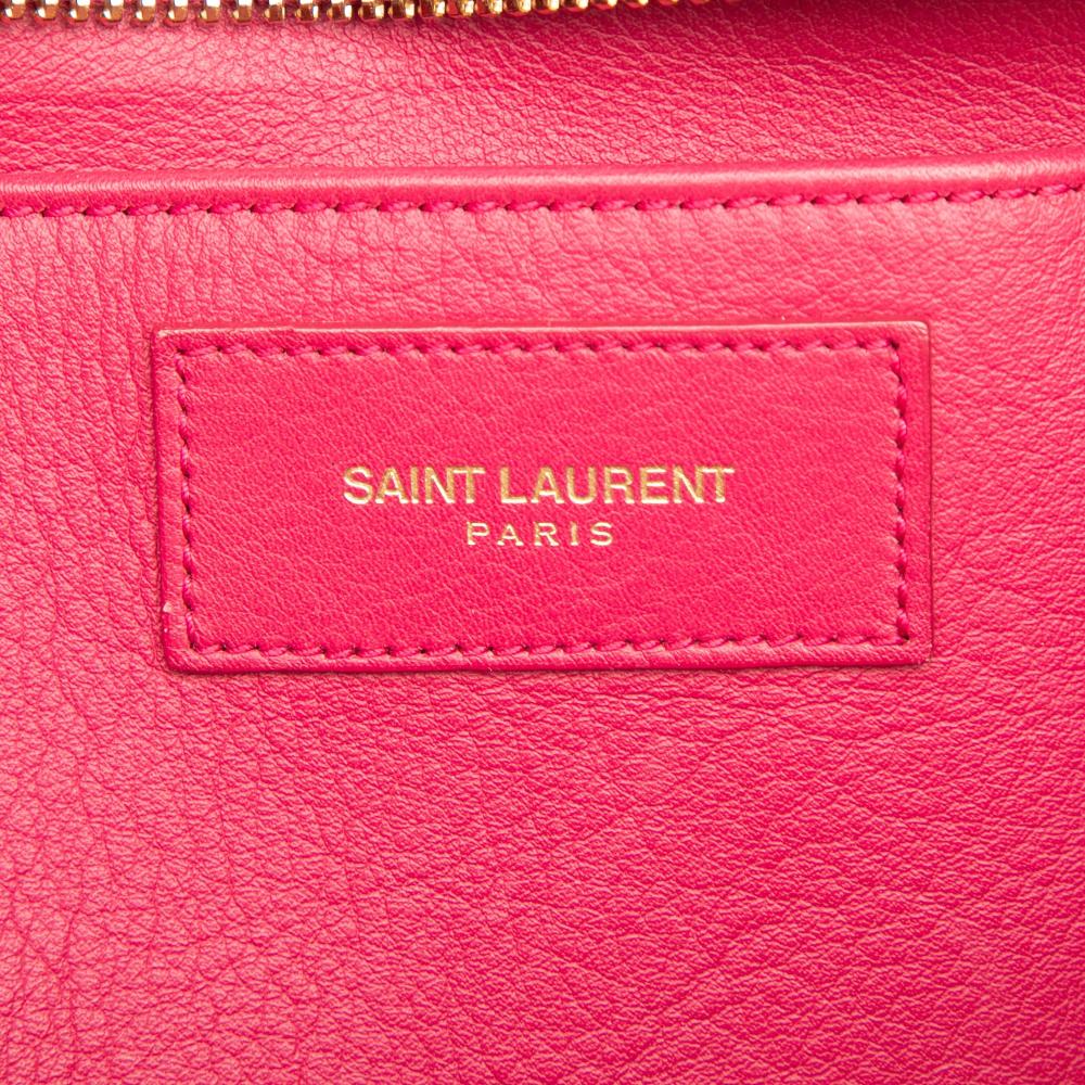 Saint Laurent B Saint Laurent Pink Hot Pink Calf Leather Small skin Cabas Chyc Satchel Italy