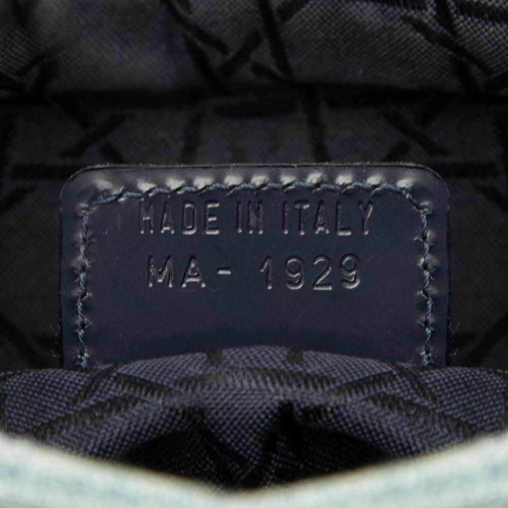 Christian Dior B Dior Blue Light Blue Denim Fabric Large Cannage Acrylic Handles Lady Dior Italy