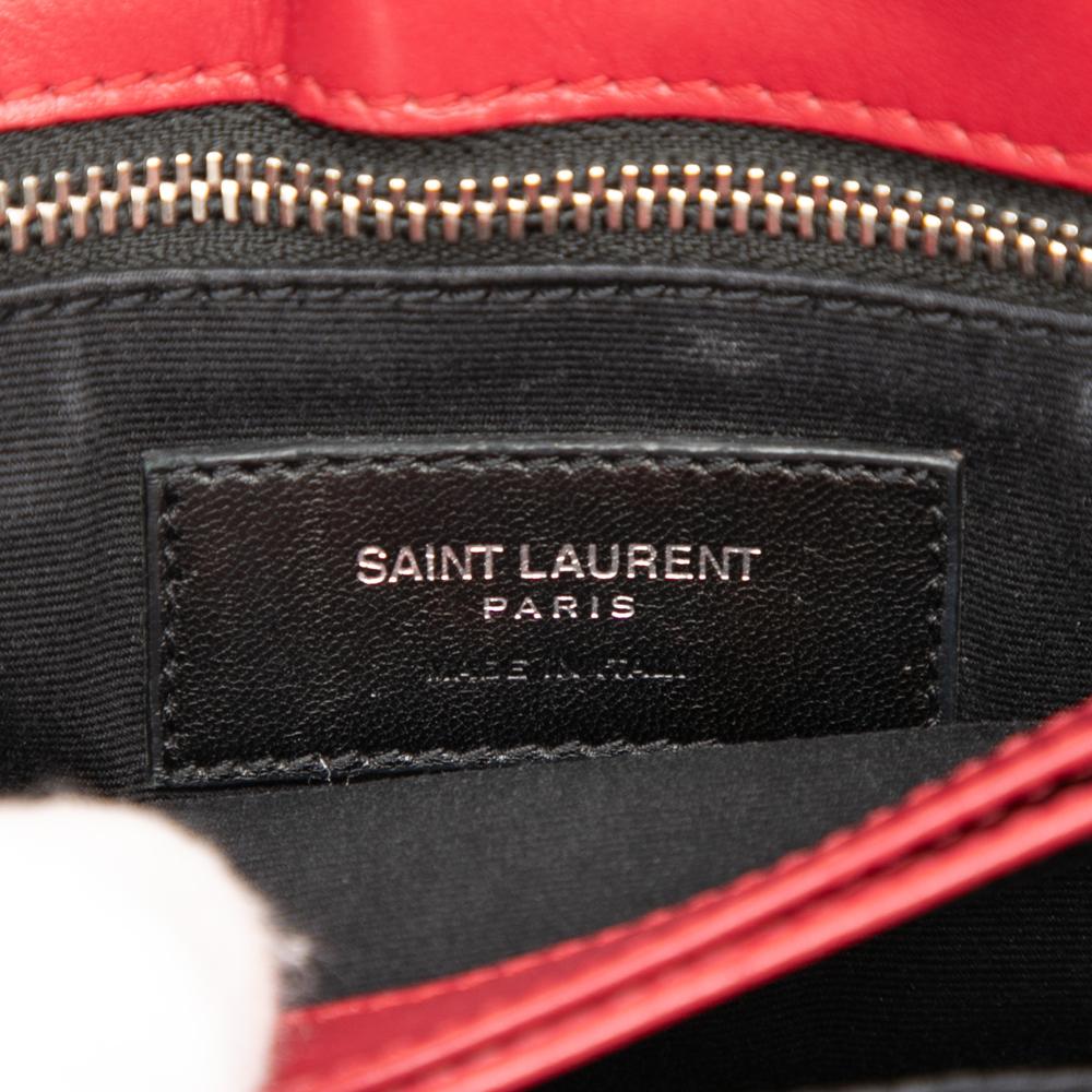 Saint Laurent B Saint Laurent Red Calf Leather Toy Matelasse Monogram LouLou Crossbody Italy