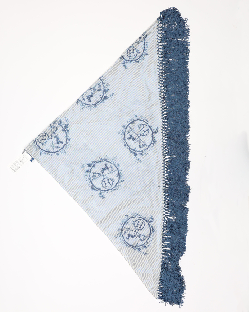 Hermès Ex Libris Fringed Pointe Nomade Scarf