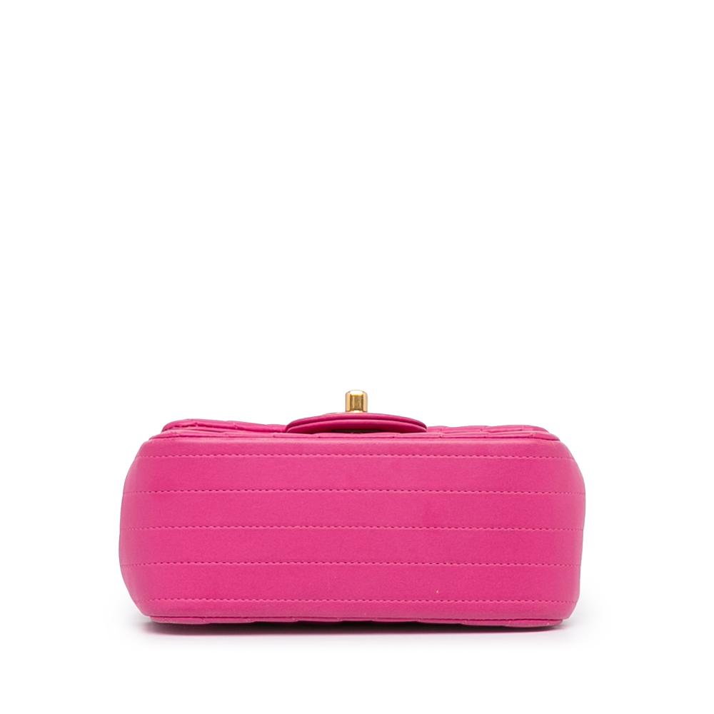 Chanel B Chanel Pink Lambskin Leather Leather Mini Square Classic Chevron Lambskin Single Flap Italy