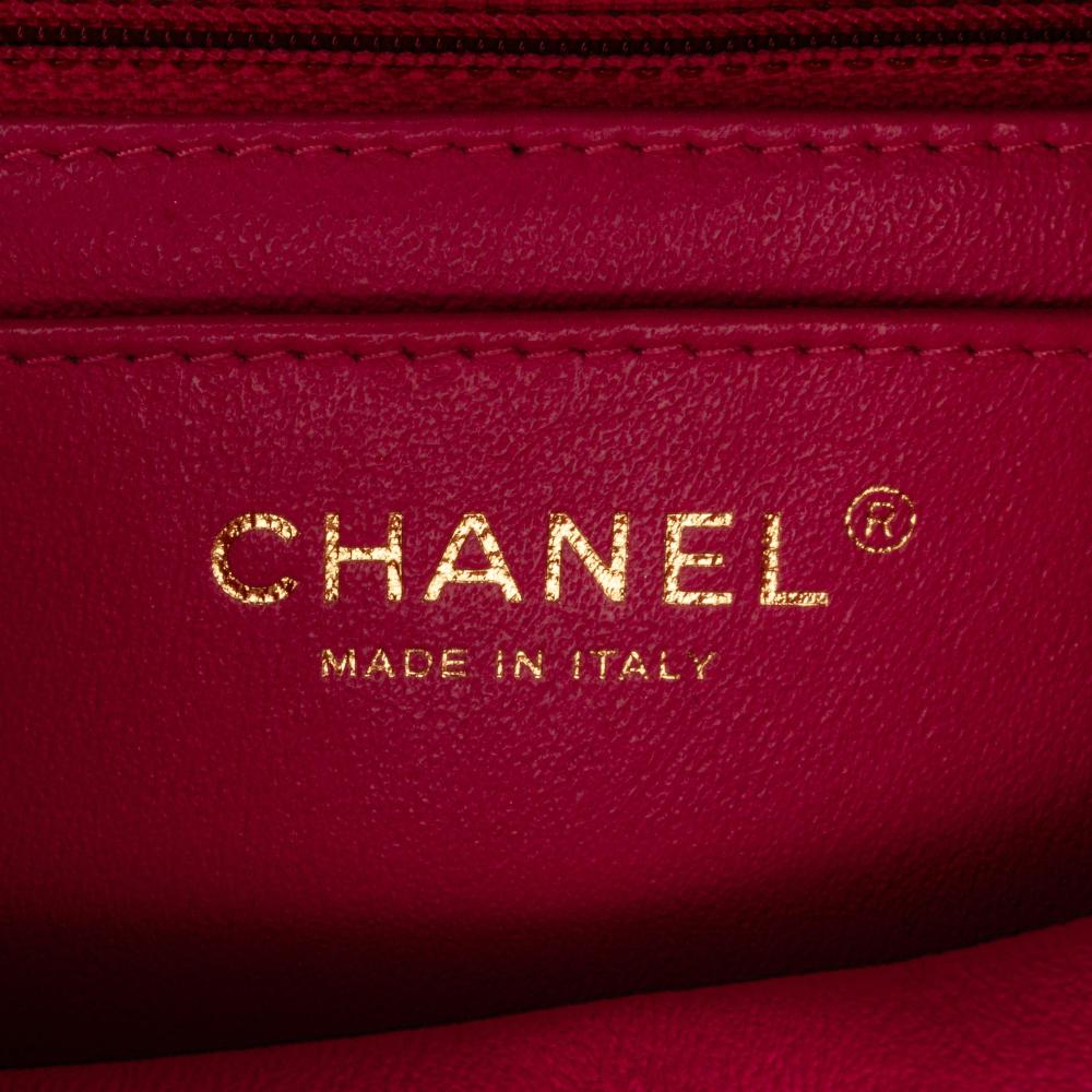 Chanel B Chanel Pink Lambskin Leather Leather Mini Square Classic Chevron Lambskin Single Flap Italy