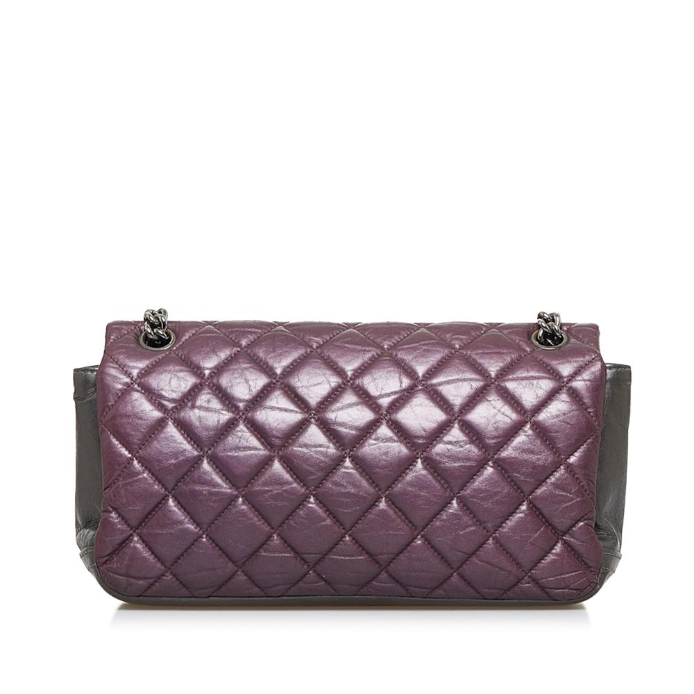 Chanel B Chanel Purple Lambskin Leather Leather Glazed Matelasse Portobello Flap Bag France