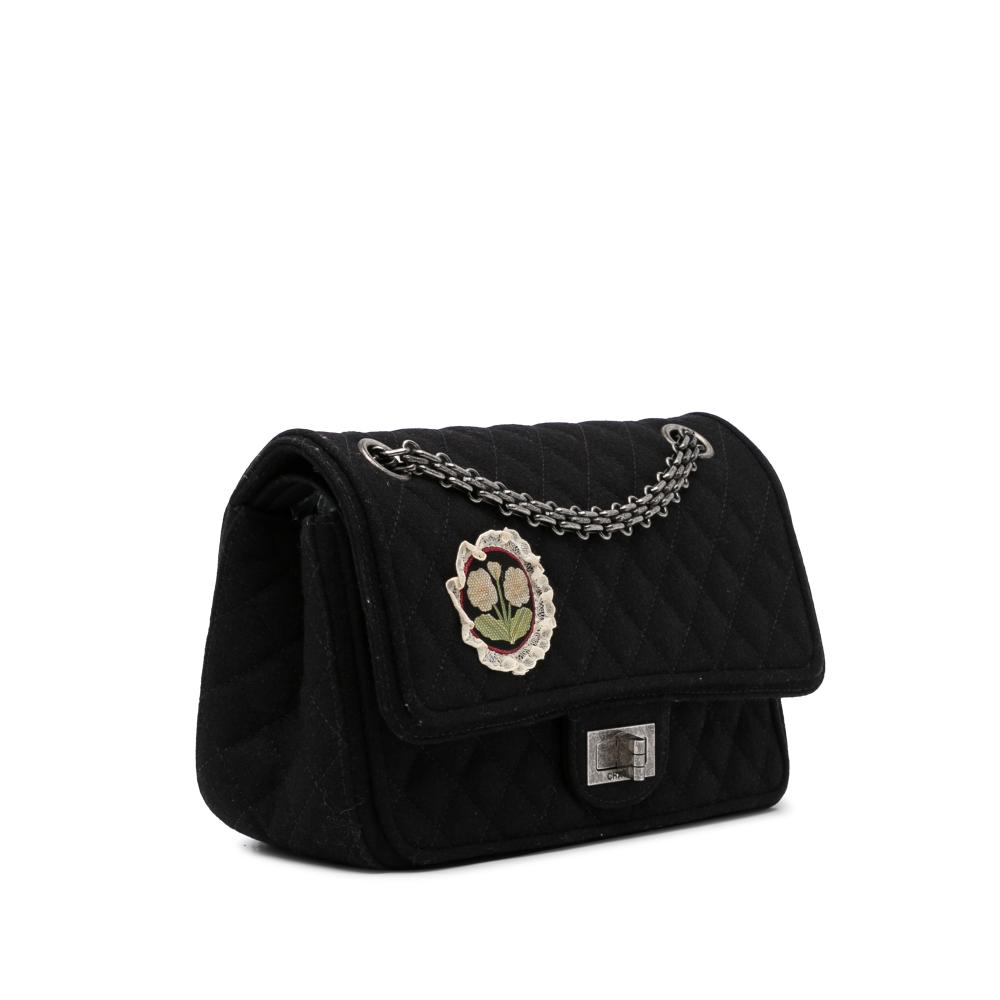 Chanel AB Chanel Black Wool Fabric Reissue Shoulder Bag France