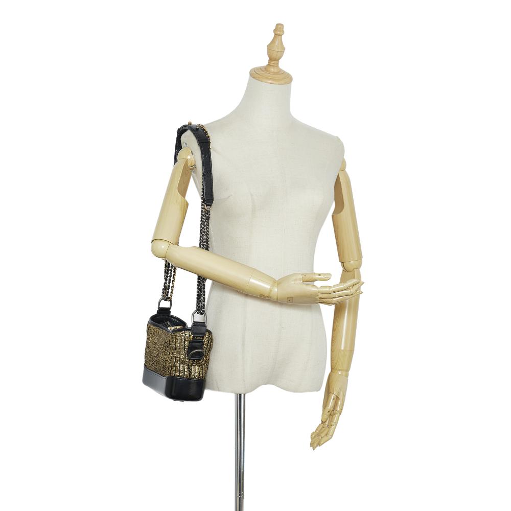 Chanel AB Chanel Black Tweed Fabric Small Painted Knit Gabrielle Crossbody Bag Italy