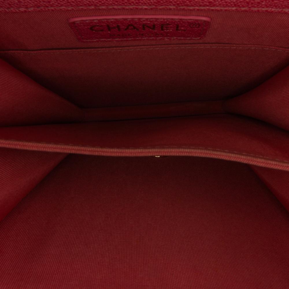 Chanel AB Chanel Pink Caviar Leather Leather Quilted Caviar North South Boy Flap Italy