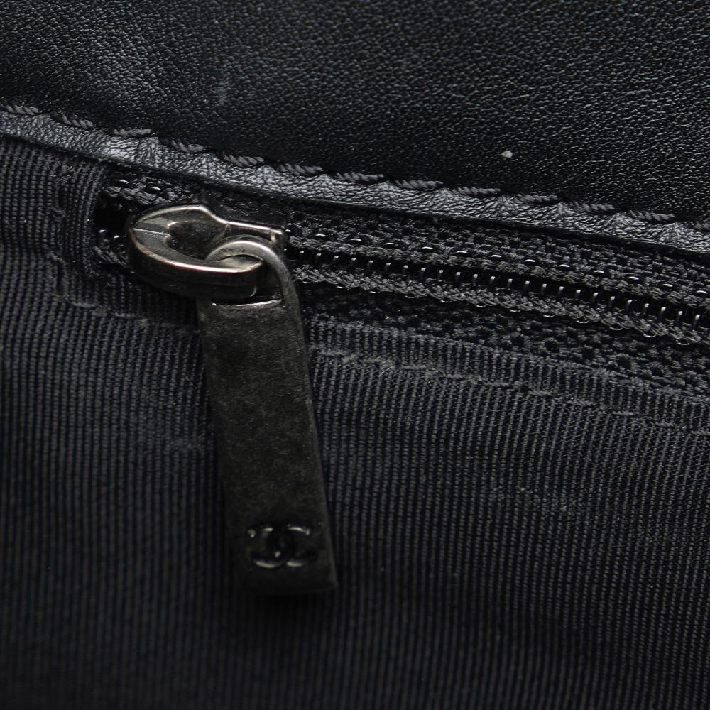 Chanel B Chanel Black Patent Leather Leather Medium Patent Boy Reverso Flap France