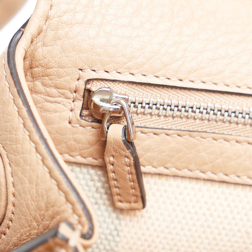 Gucci AB Gucci Brown Beige Calf Leather Small Bamboo Daily Satchel Italy