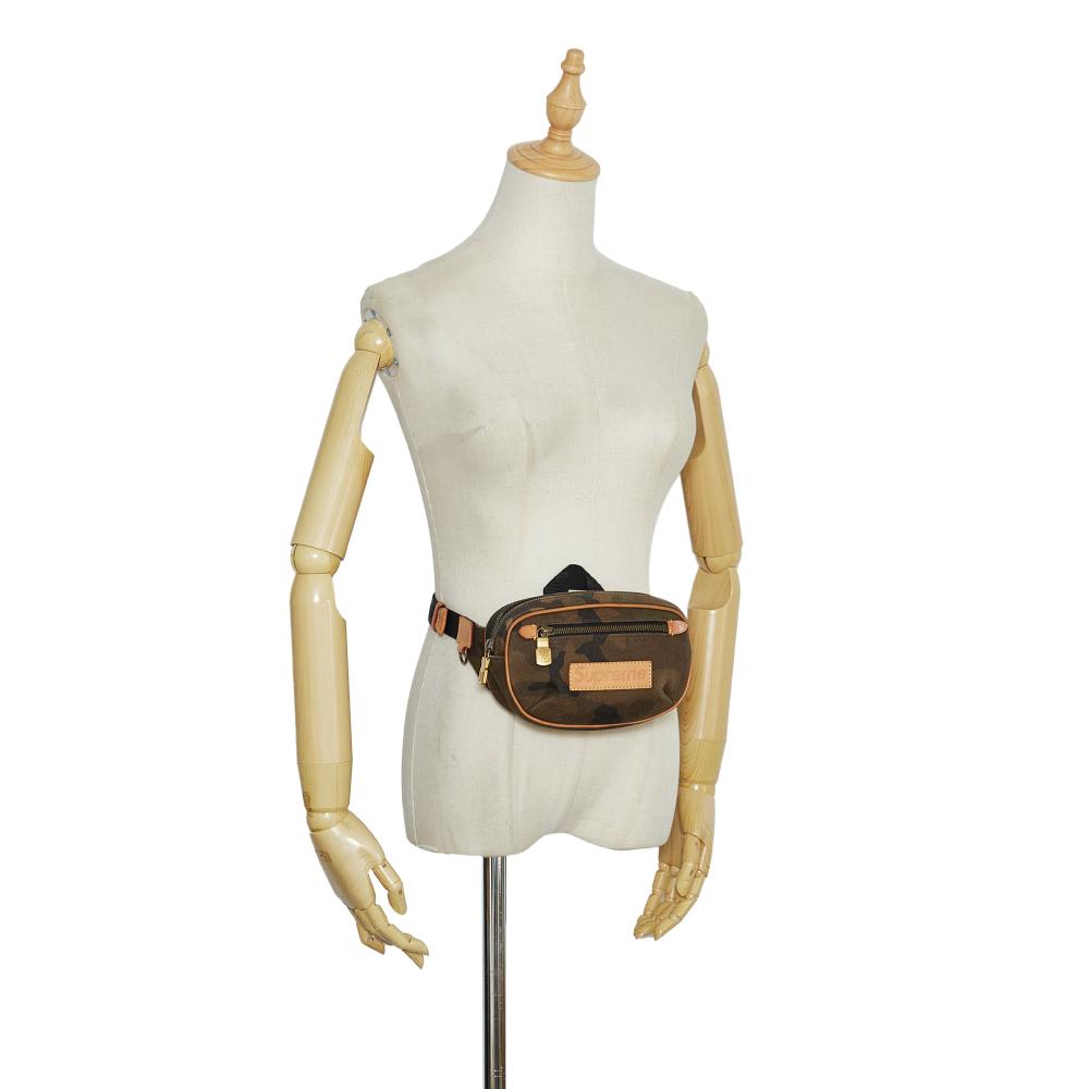 Louis Vuitton B Louis Vuitton Brown Canvas Fabric Supreme Camouflage Bum Bag PM Italy