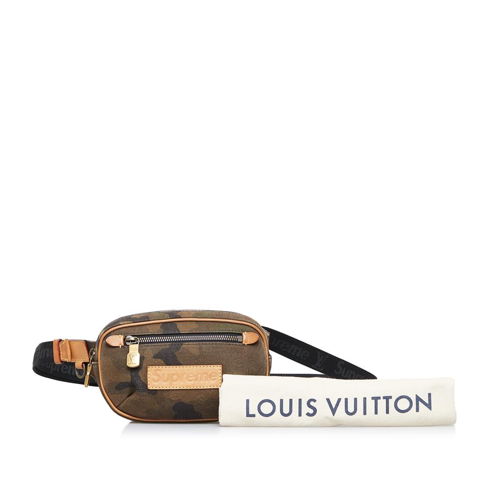 Louis Vuitton B Louis Vuitton Brown Canvas Fabric Supreme Camouflage Bum Bag PM Italy