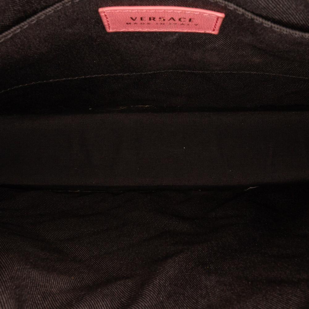 Versace B Versace Pink Calf Leather Quilted Medusa Crossbody Italy