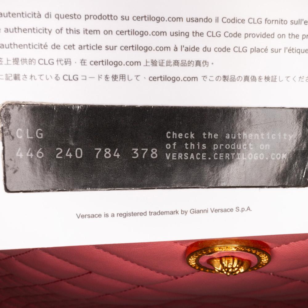 Versace B Versace Pink Calf Leather Quilted Medusa Crossbody Italy