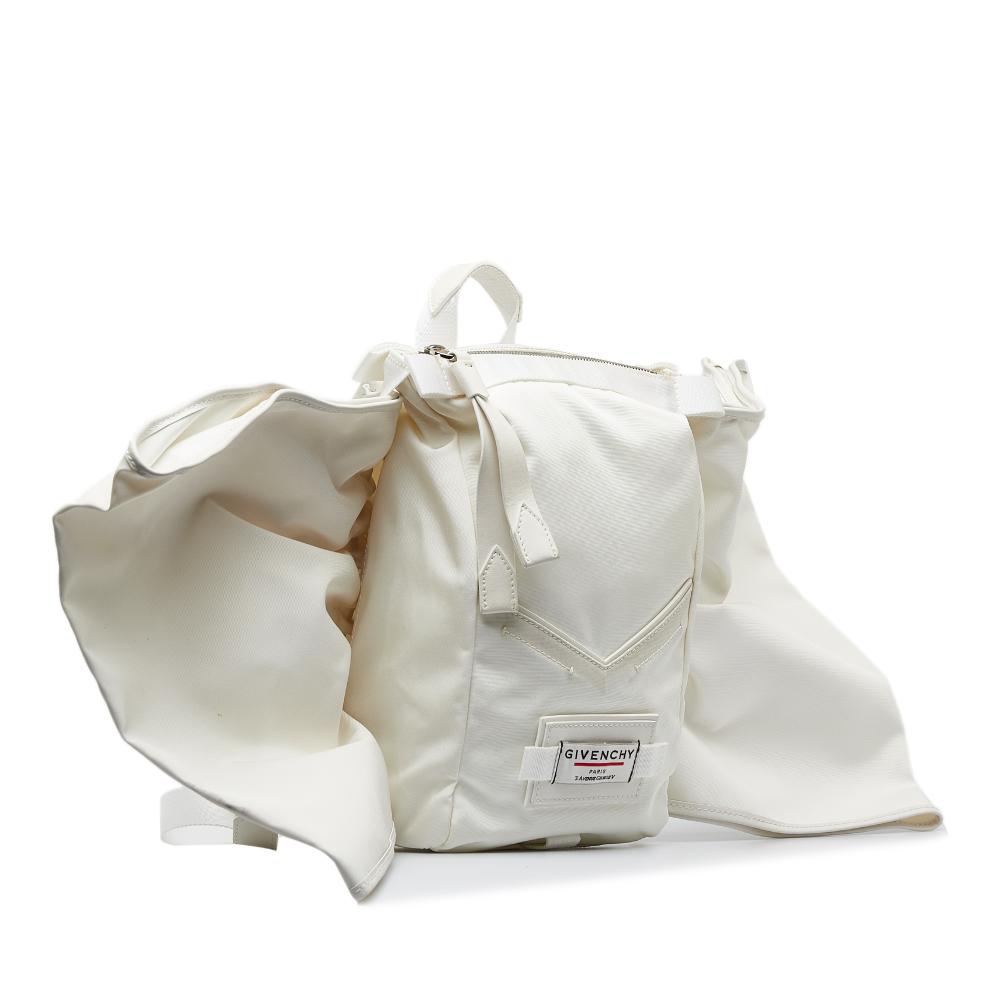 Givenchy B Givenchy White Nylon Fabric Downtown Bow Backpack Italy