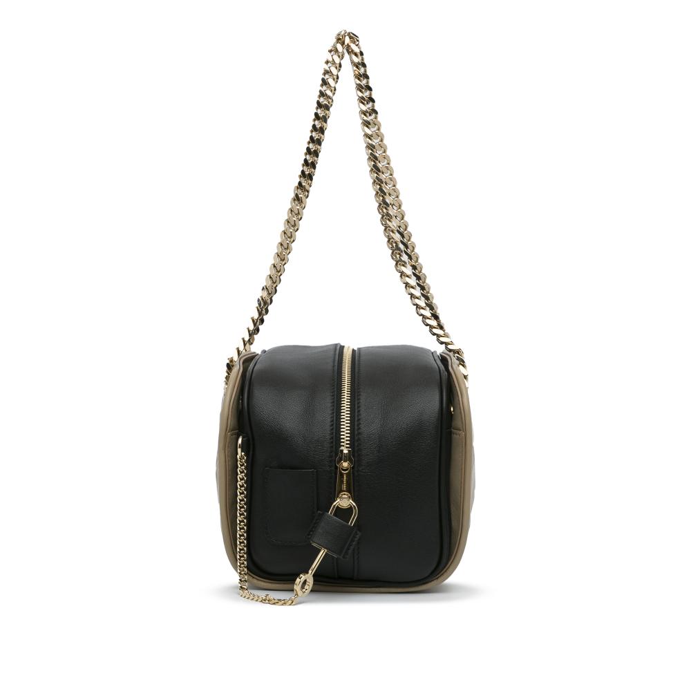 Burberry AB Burberry Brown Taupe Calf Leather Quilted Cube Chain Shoulder Bag Italy