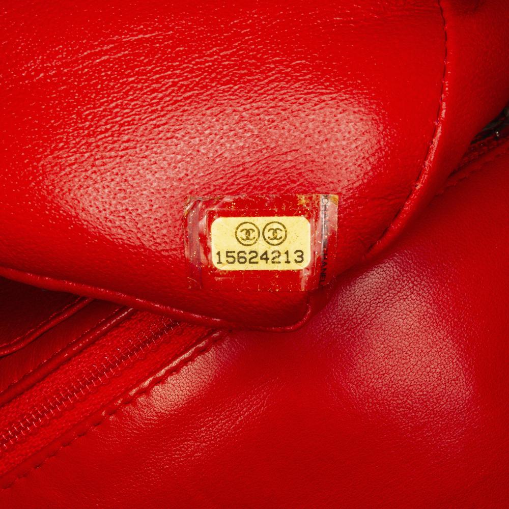 Chanel B Chanel Red Lambskin Leather Leather Mini Rectangular Classic Lambskin Single Flap Italy
