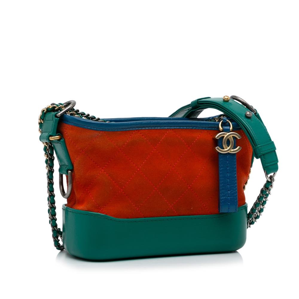 Chanel B Chanel Orange with Multi Suede Leather Small Gabrielle Crossbody France