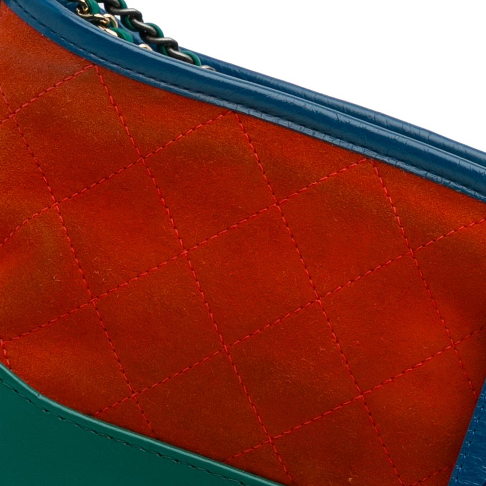 Chanel B Chanel Orange with Multi Suede Leather Small Gabrielle Crossbody France