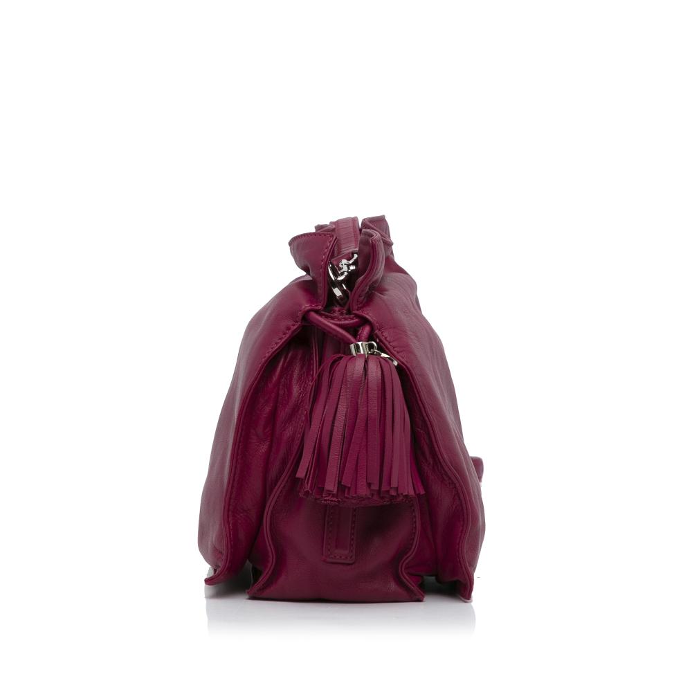 Loewe B LOEWE Pink Hot Pink Calf Leather Small Flamenco Crossbody Bag Spain