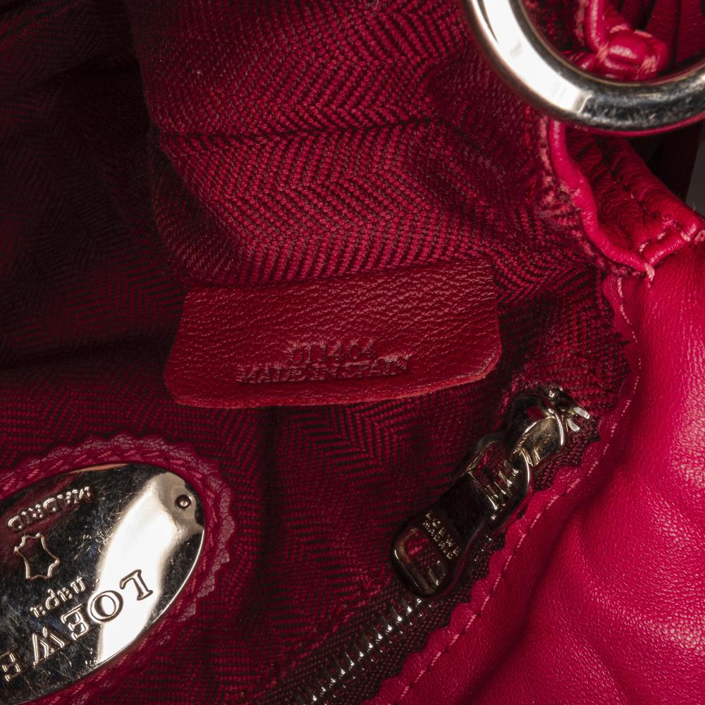 Loewe B LOEWE Pink Hot Pink Calf Leather Small Flamenco Crossbody Bag Spain