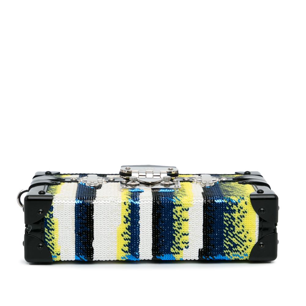 Louis Vuitton AB Louis Vuitton Black Vernis Leather Leather Sequins Petite Malle Italy