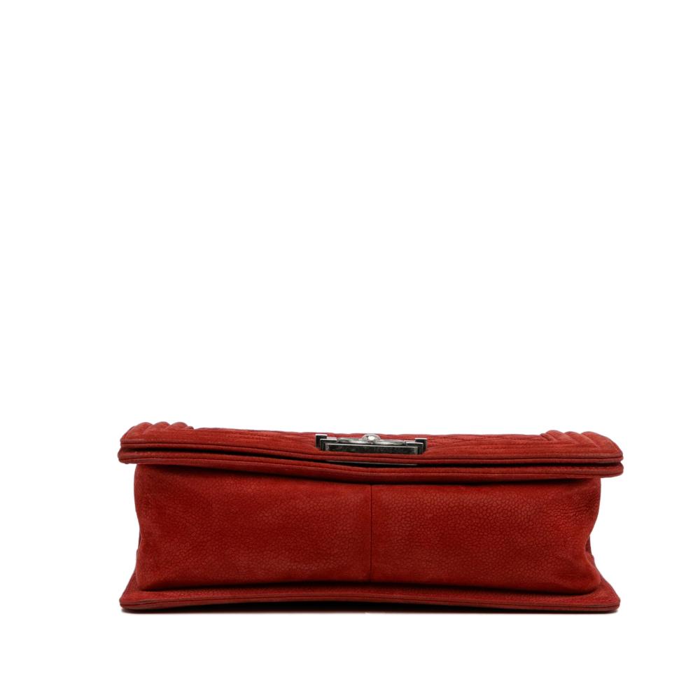 Chanel B Chanel Red Caviar Leather Leather Old Medium Quilted Caviar Boy Flap Italy