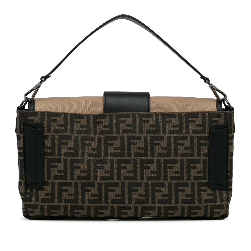 Fendi AB Fendi Brown Canvas Fabric Large Zucca Convertible Belt Baguette Italy