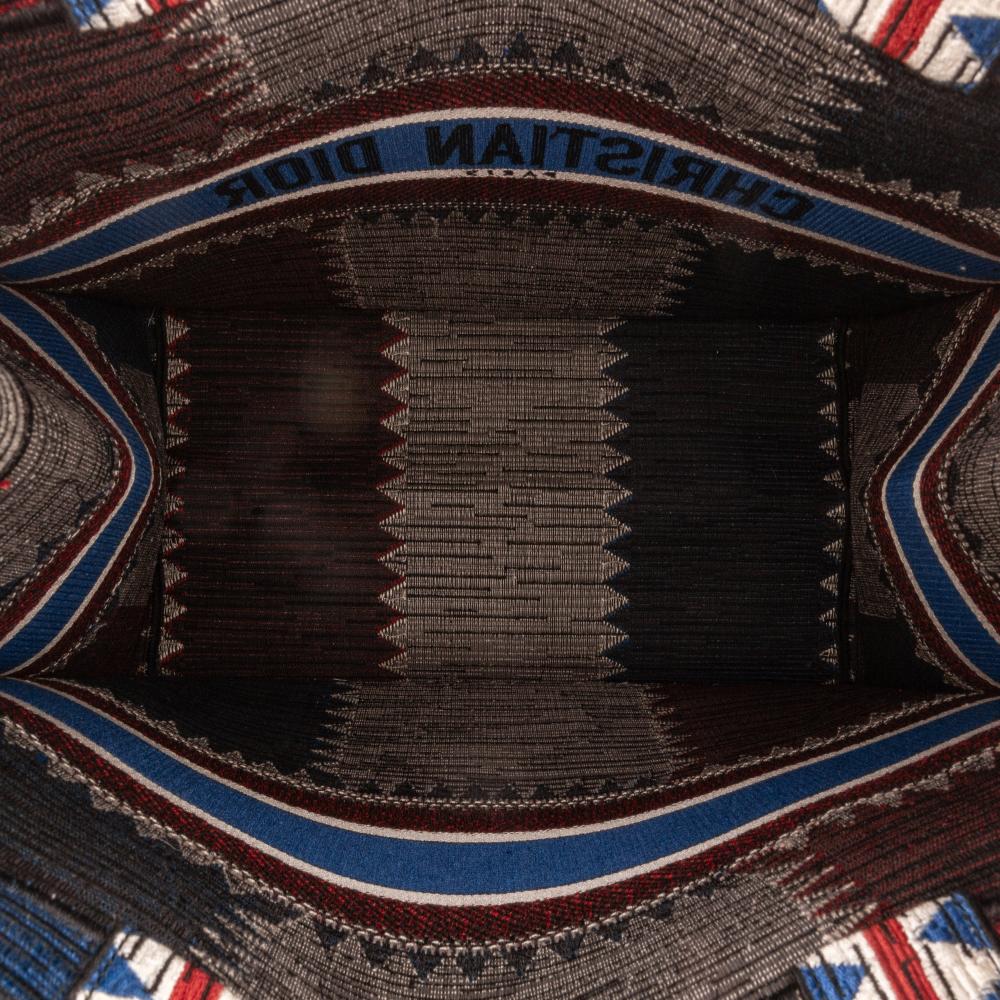 Christian Dior AB Dior Blue Canvas Fabric Large French Flag Book Tote Italy