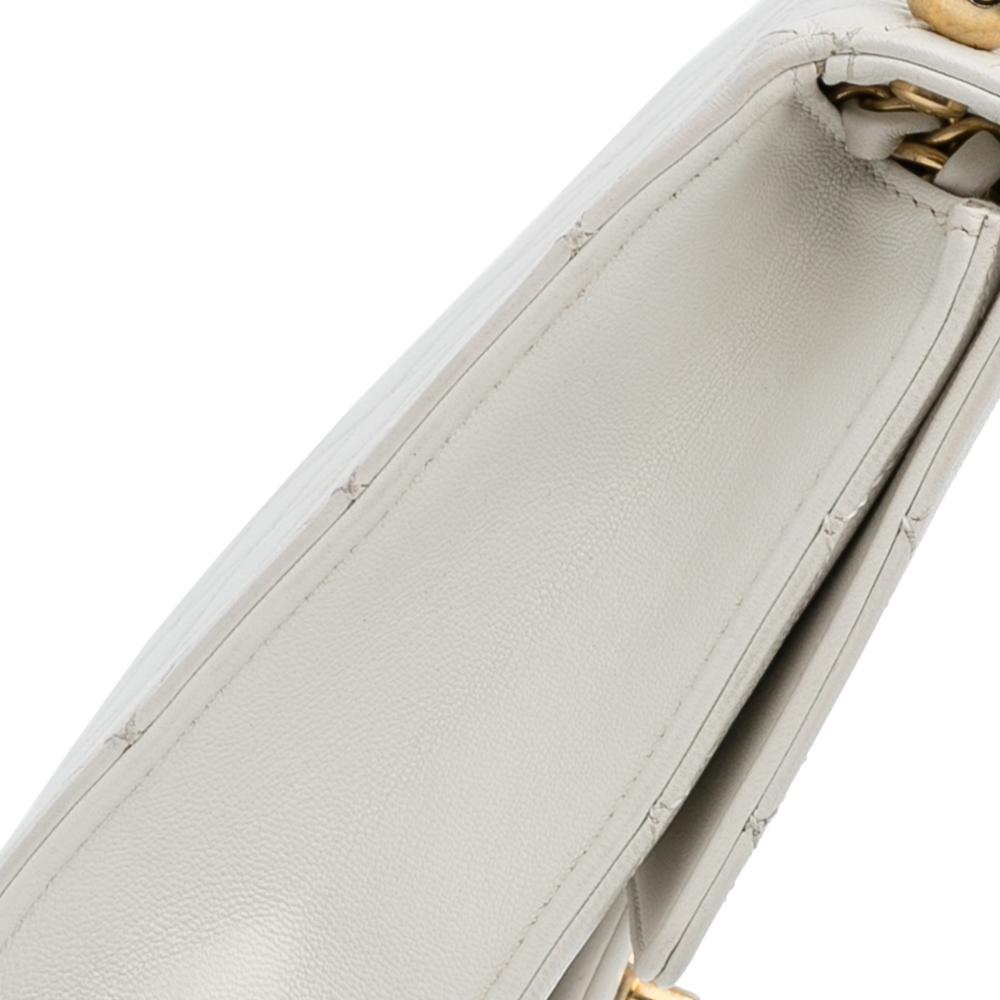 Chanel AB Chanel White Calf Leather Mini Chic Pearls Crossbody Italy