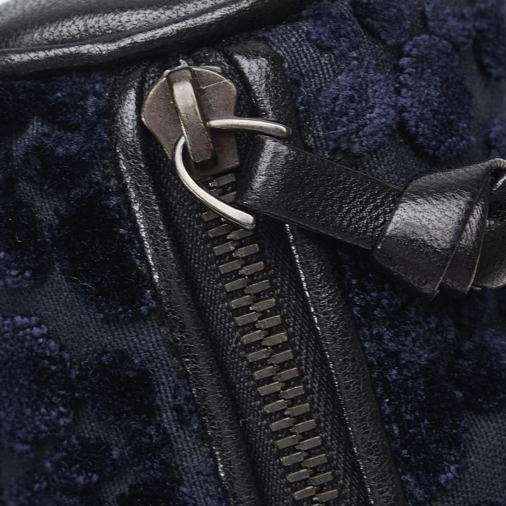 Bottega Veneta AB Bottega Veneta Blue Dark Blue Velvet Fabric Multi-Pouch Butterfly Crossbody Italy