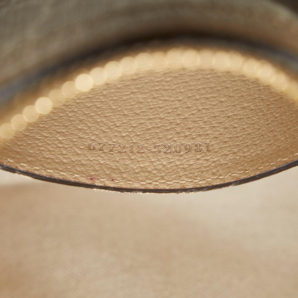 Gucci B Gucci Brown Beige Coated Canvas Fabric Mini GG Supreme Horsebit 1955 Satchel Italy