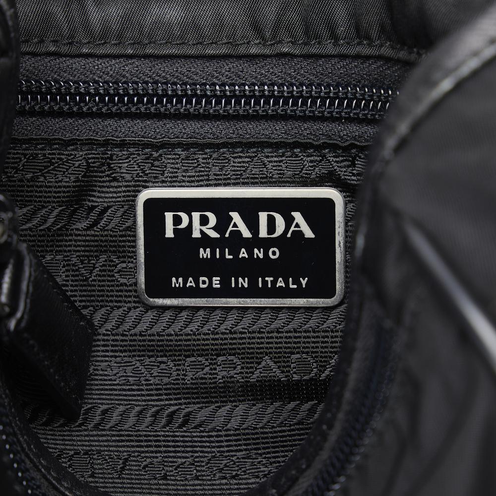 Prada B Prada Black Nylon Fabric Tessuto Buckle Messenger Bag Italy