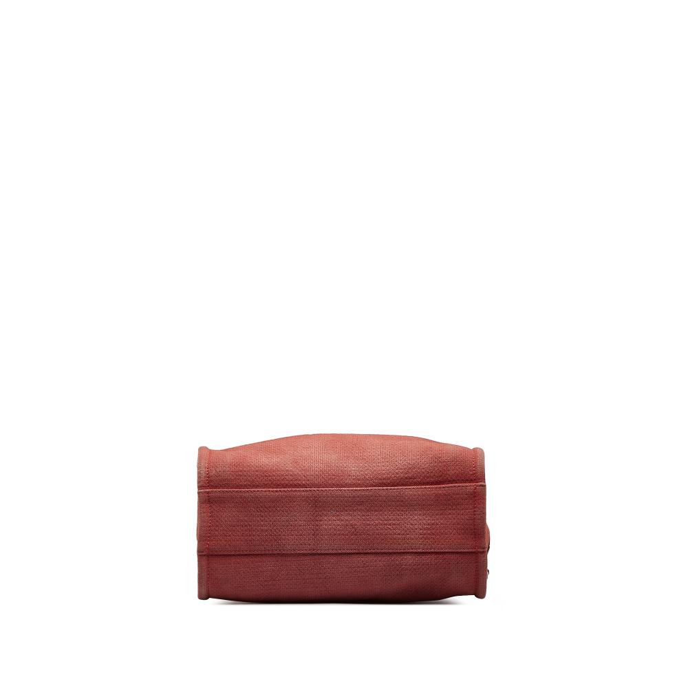 Chanel AB Chanel Red Dark Red Canvas Fabric Mini Mixed Fibers Deauville Tote Italy