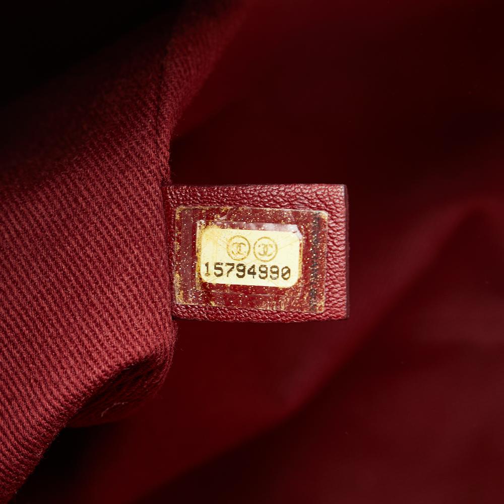 Chanel AB Chanel Red Dark Red Canvas Fabric Mini Mixed Fibers Deauville Tote Italy