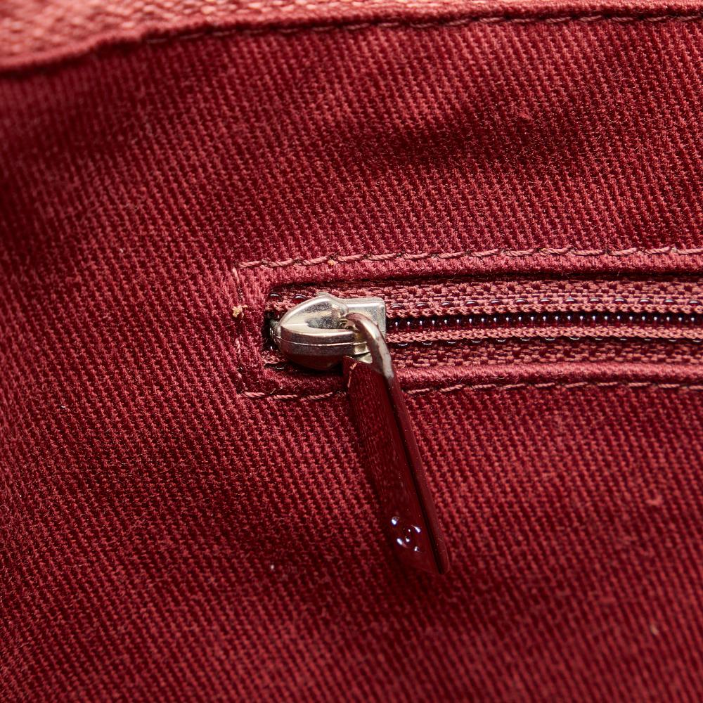 Chanel AB Chanel Red Dark Red Canvas Fabric Mini Mixed Fibers Deauville Tote Italy
