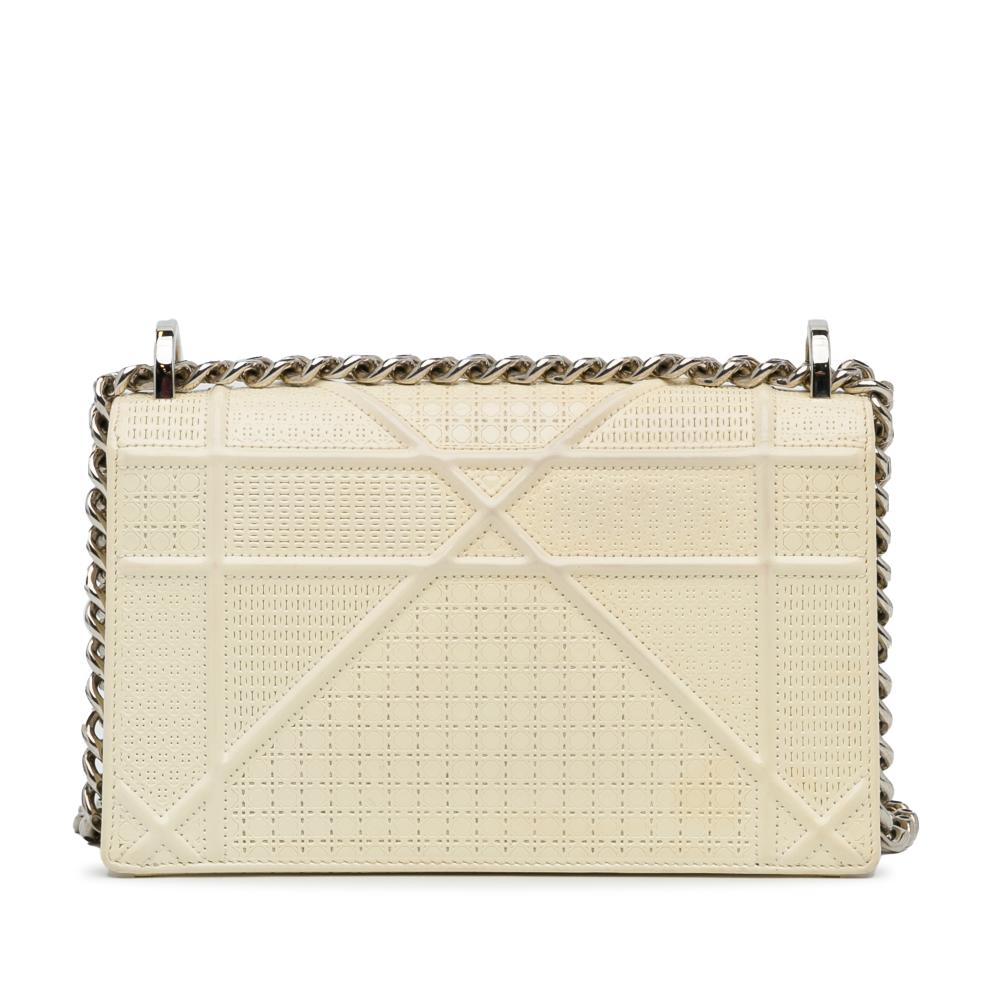 Christian Dior B Dior White Patent Leather Leather Medium Patent Diorama Italy