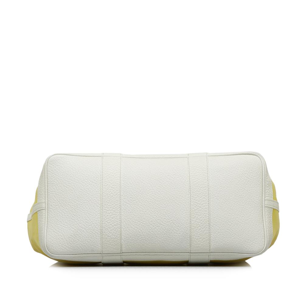 Hermès B Hermès Yellow Light Yellow with White Canvas Fabric Toile and Negonda Garden Party 36 France