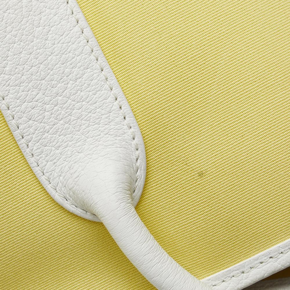 Hermès B Hermès Yellow Light Yellow with White Canvas Fabric Toile and Negonda Garden Party 36 France