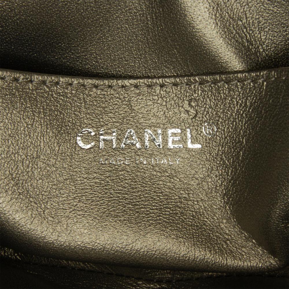 Chanel AB Chanel Gray Calf Leather Mini Embellished skin Chevron Square Envelop Flap Italy
