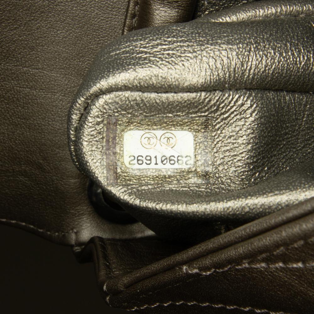 Chanel AB Chanel Gray Calf Leather Mini Embellished skin Chevron Square Envelop Flap Italy