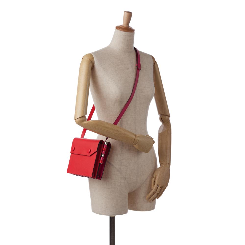 Hermès AB Hermès Red with Pink Calf Leather Evercolor Twins France