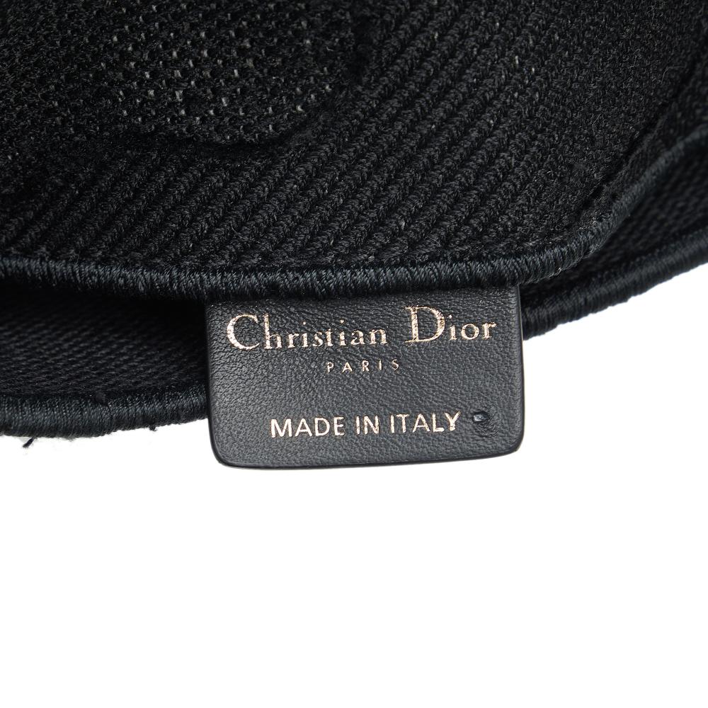 Christian Dior AB Dior Black Canvas Fabric Embroidered Camouflage Saddle Belt Bag Italy